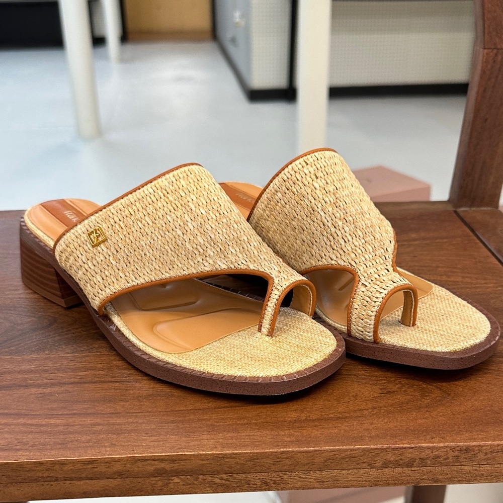 Franco Sarto Natural Woven Mules